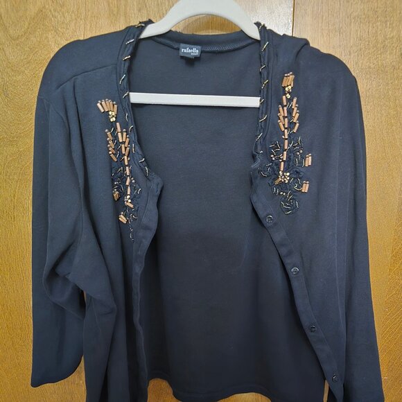 Rafaella Black Beaded Sweater in Size 3X - Picture 1 of 5